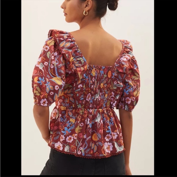 Anthropologie NWT Maeve Ruffled Tie-Front
Blouse Size XSP. - Picture 2 of 15